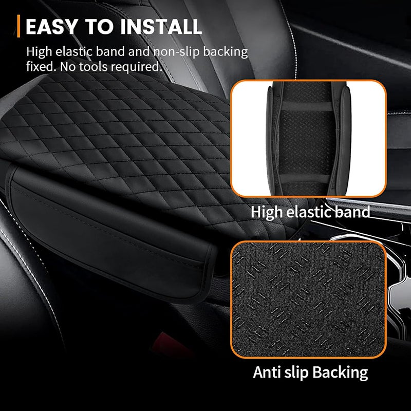 Rilsen Custom for Center Console Cover Jeep Grand Cherokee L 2021-2025 2026/Jeep Grand Cherokee WL 2022-2026 Armrest Cover Accessories Leather Armrest Seat Box Cover Protector with Pockets Storage Bag - Image 5